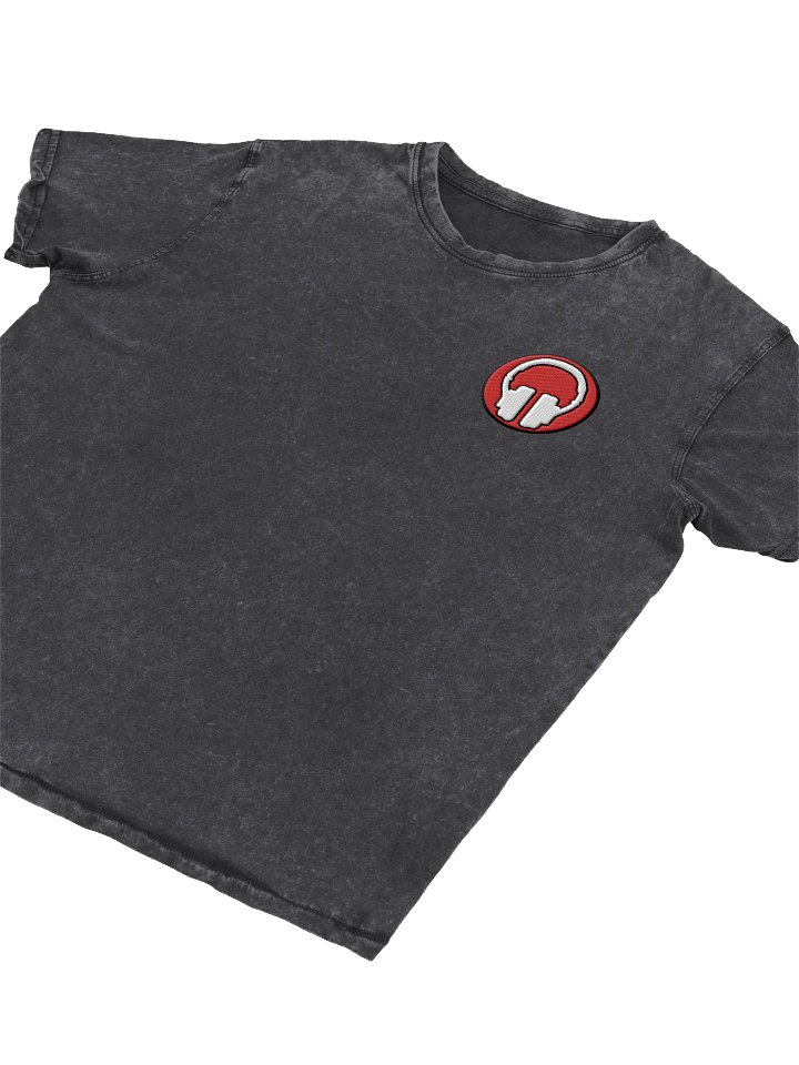 Headphones Embroidered Husky Denim T-Shirt product image (2)