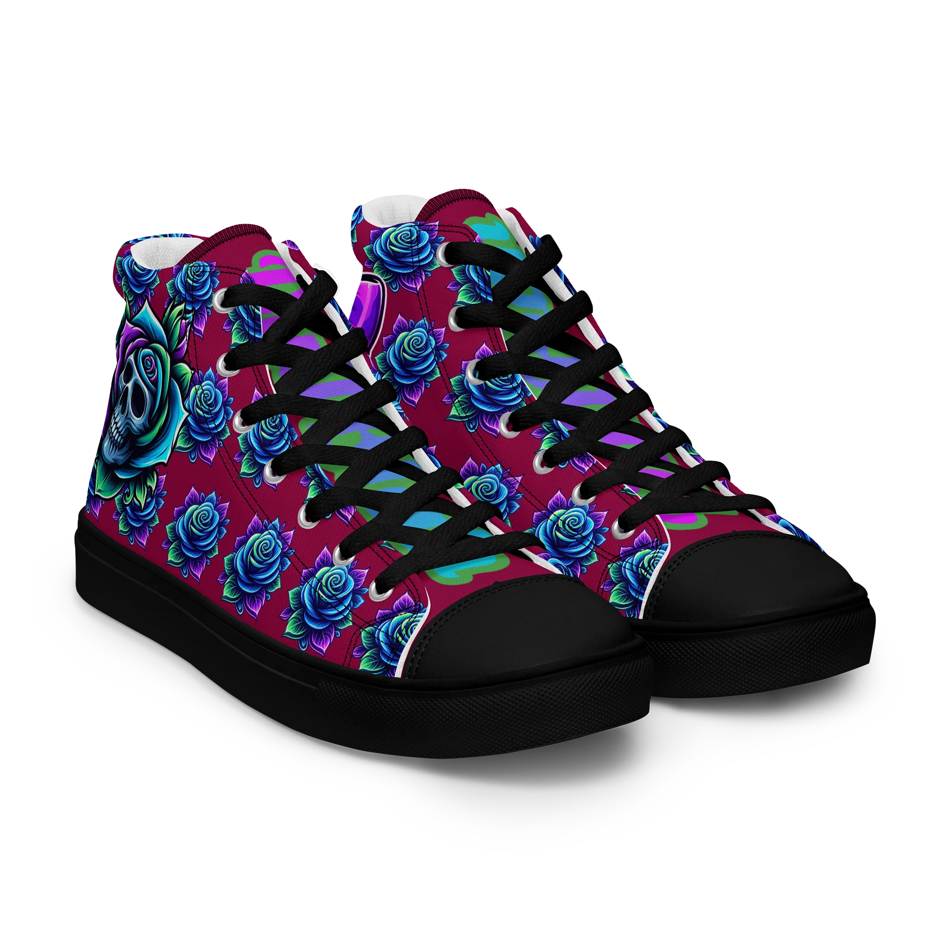 Rose Skull Women's High-Top Shoes product image (8)