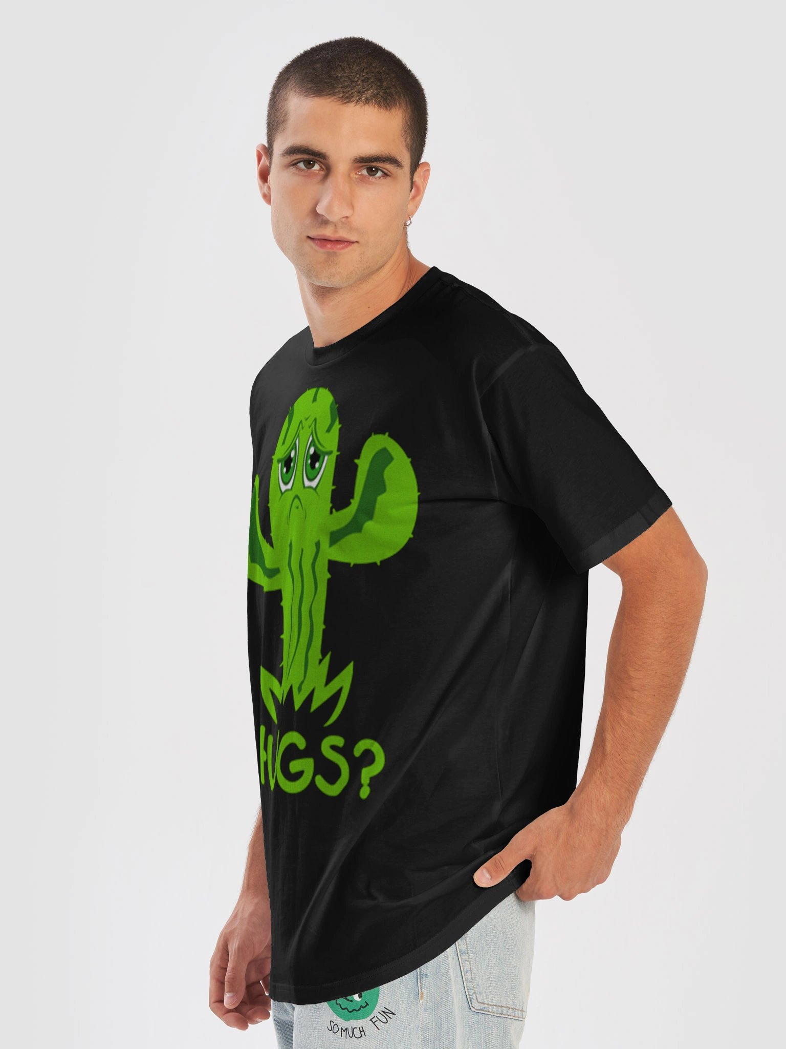 Sad Cactus – “Hugs?” Cute Comedy Design T-Shirt product image (7)
