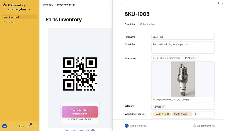 Airtable base template with Custom QR Code Scanning link product image (2)