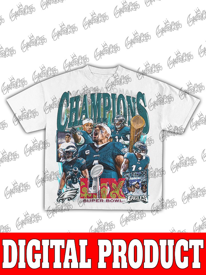 Philadelphia Eagles Super Bowl LIX Champions 2025 Jalen Hurts Vintage Bootleg Graphic product image (2)
