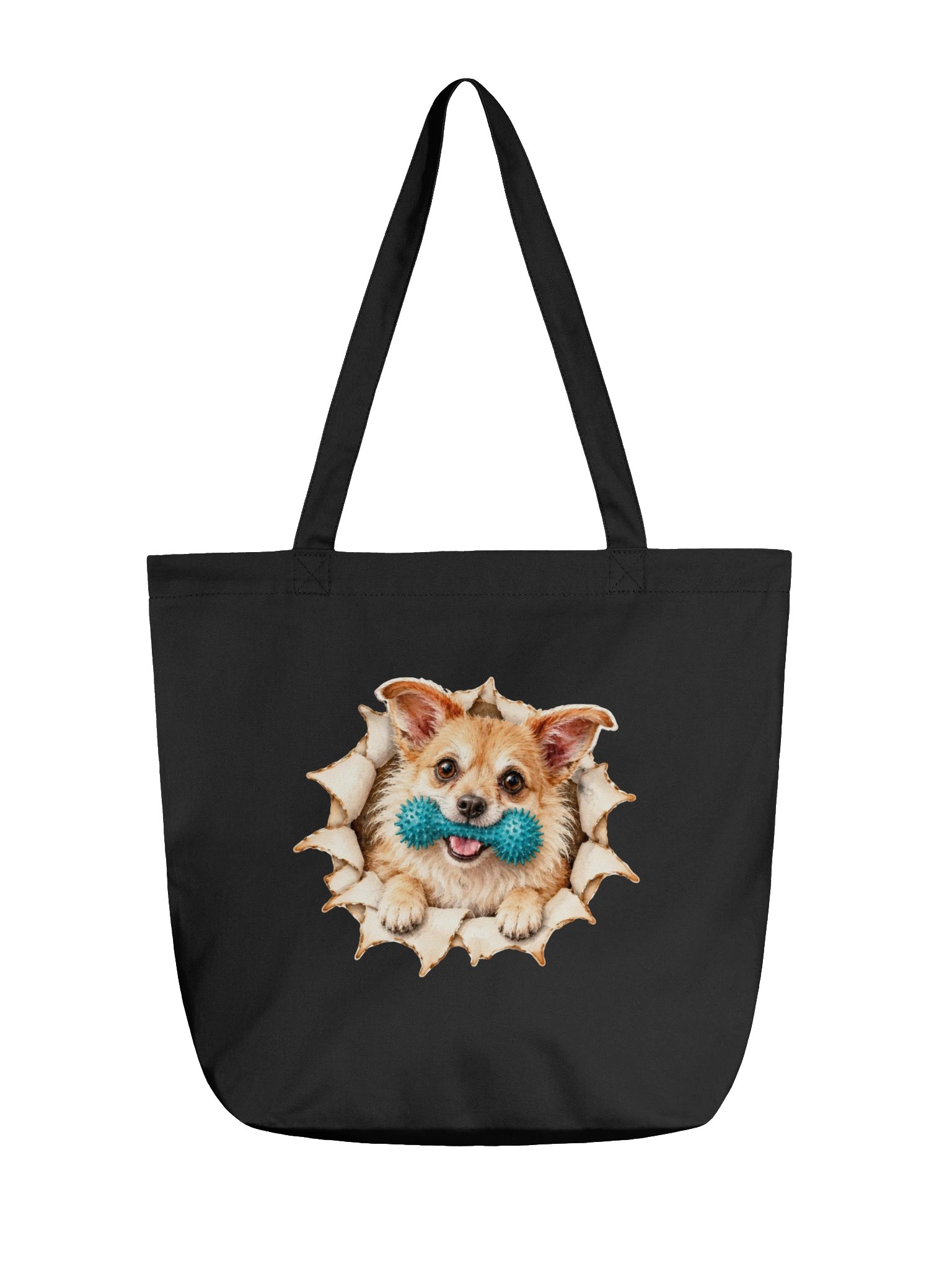 Playful Dog with Blue Toy Tote Bag product image (1)