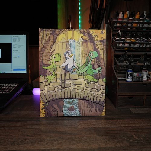 I turned one of my illustrations into a full on canvas print! I used the @eufymake E1 to print and give a slight bit of textu...