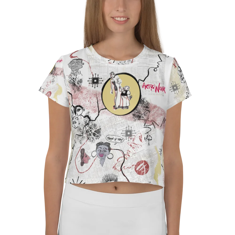 Toon it Up! Women's Poly Crop Tee 'MixUp' product image (3)