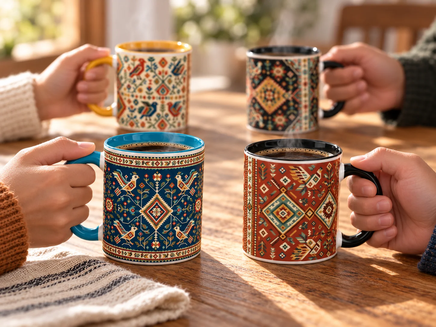 Folk Art Ceramic Mug Set – Heritage & Folklore Collection (Set of 4) product image (2)
