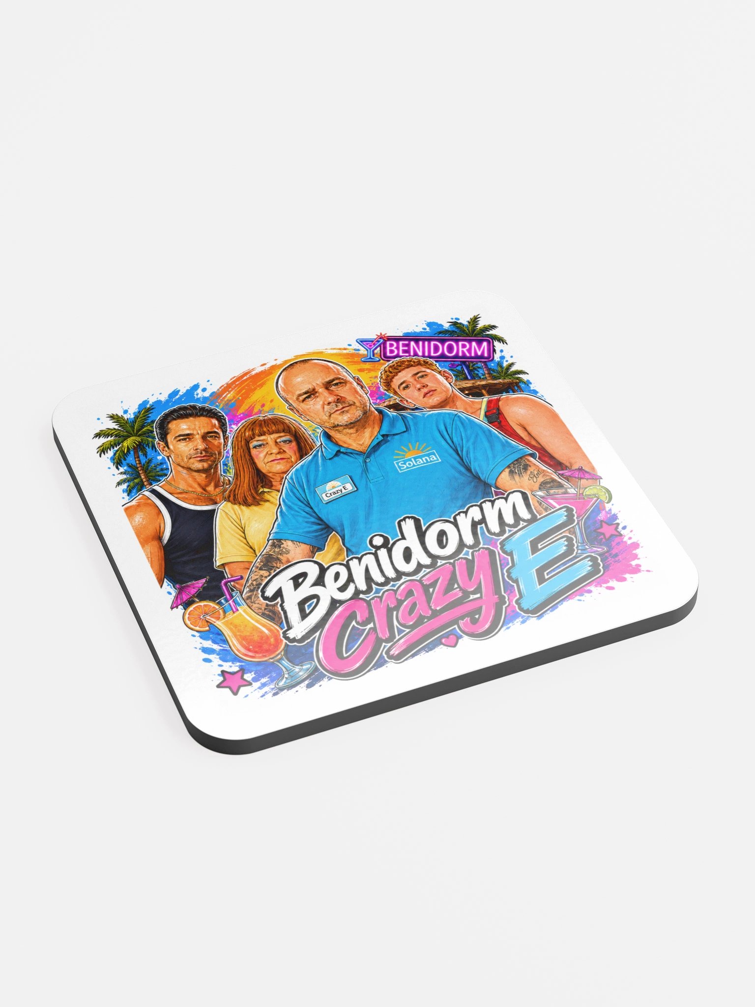Benidorm Crazy E Tropical Neon Bar Coaster product image (2)