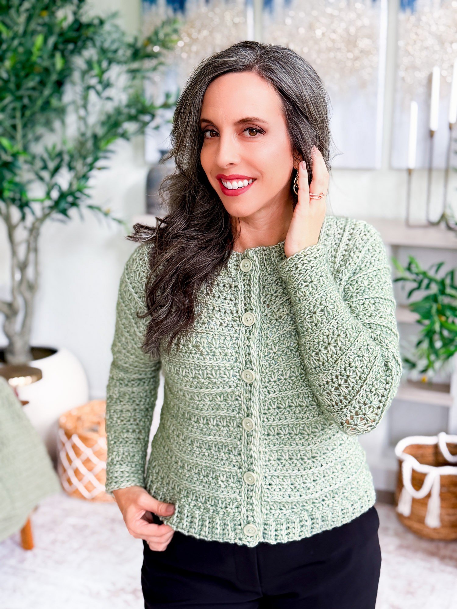 Petal Loop Stitch Crochet Cardigan product image (11)