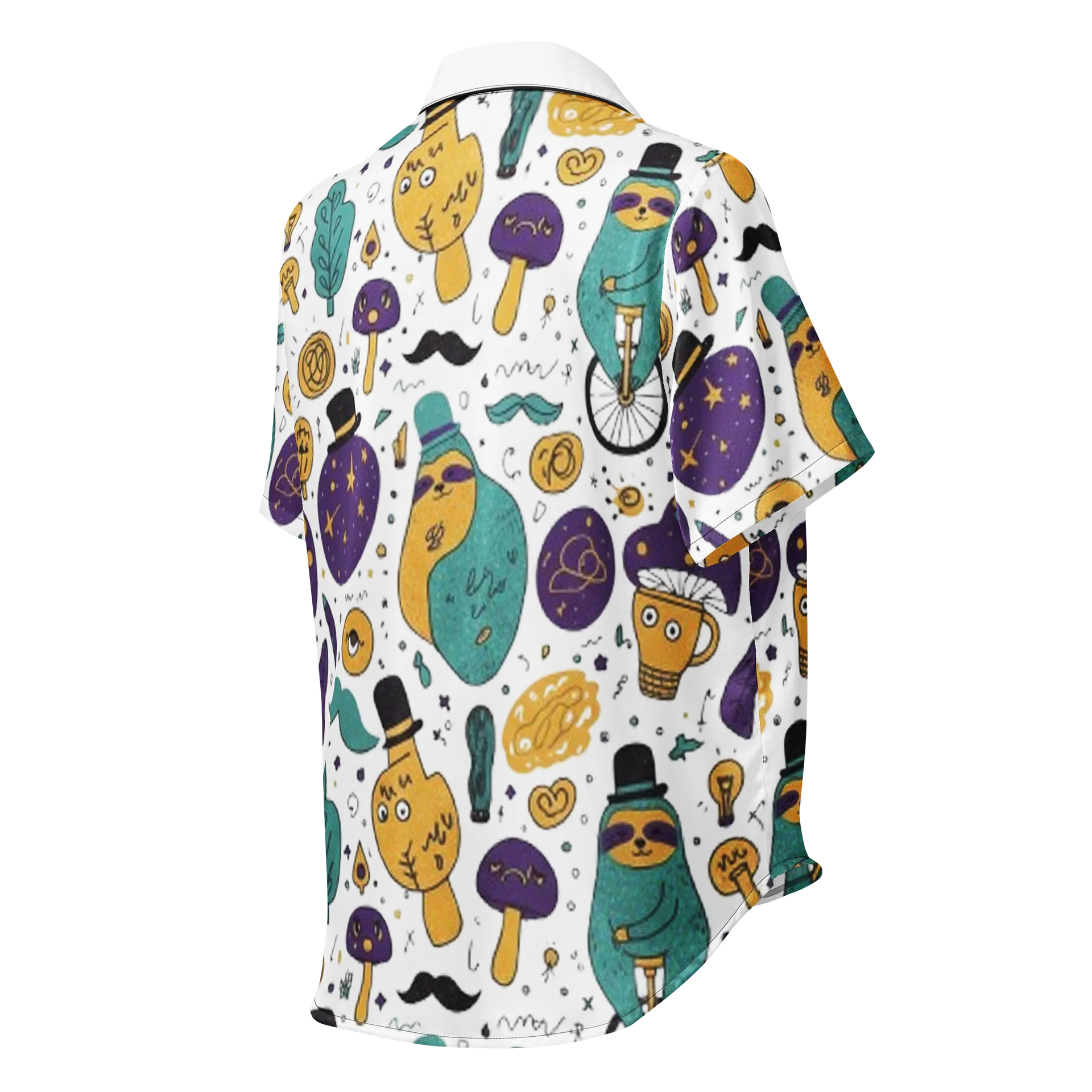 Cute Dapper Sloth and Magic Mushroom Pattern Loungewear Top product image (3)