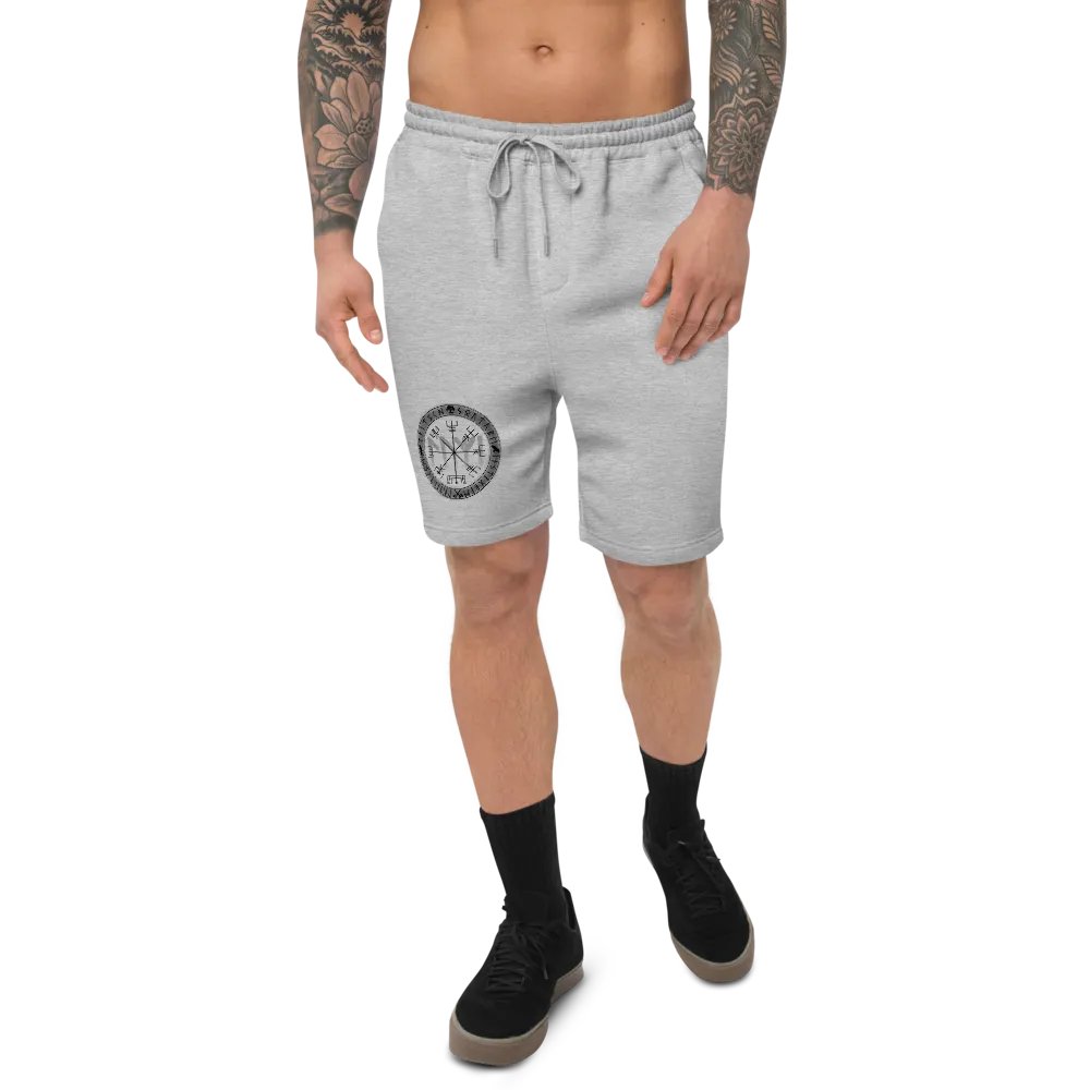 Nordische Runen | Schwarzer Vegvísir | Fleece Shorts product image (4)