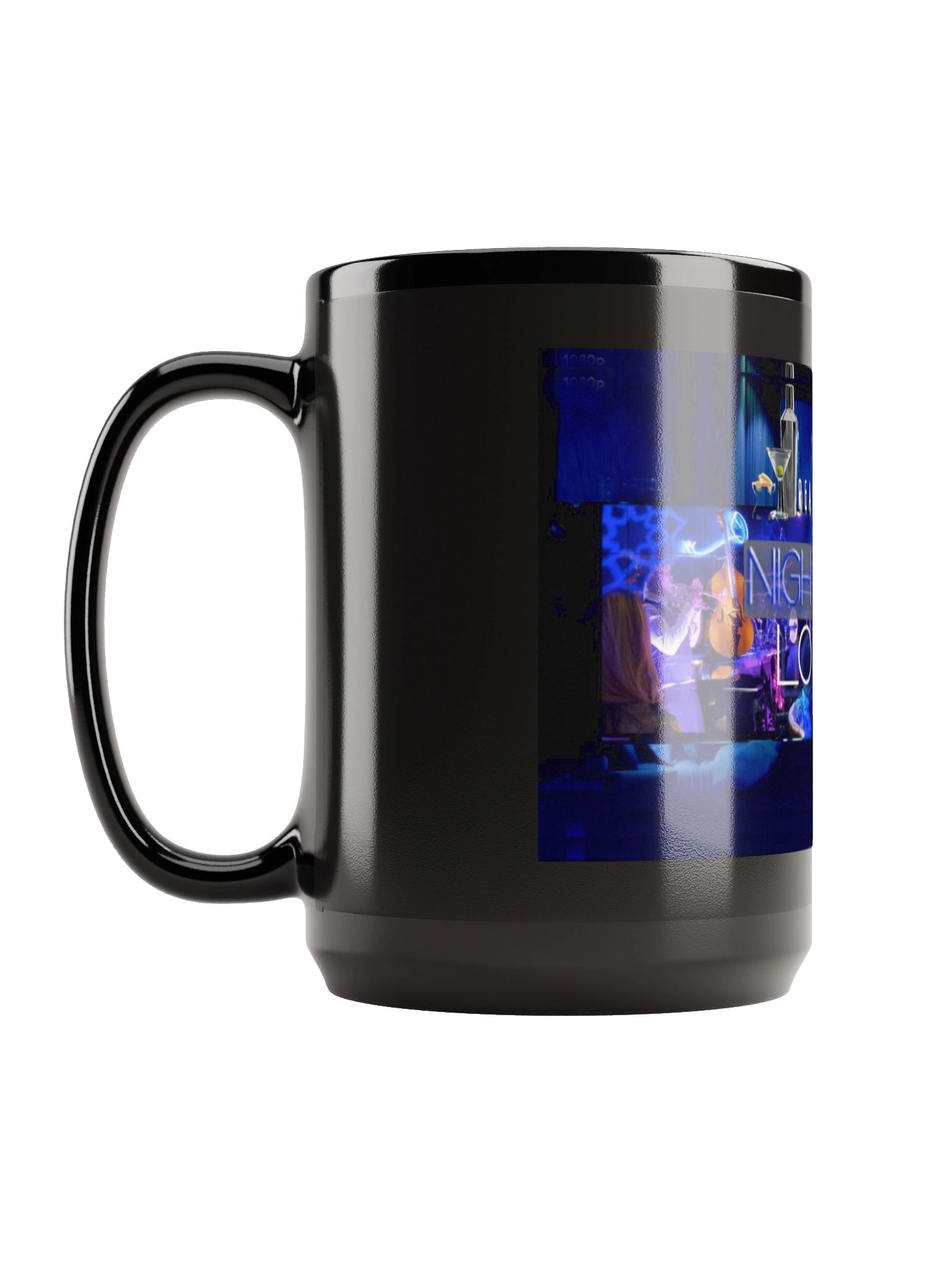 Night Owls Lounge — Black Glossy Mug product image (2)