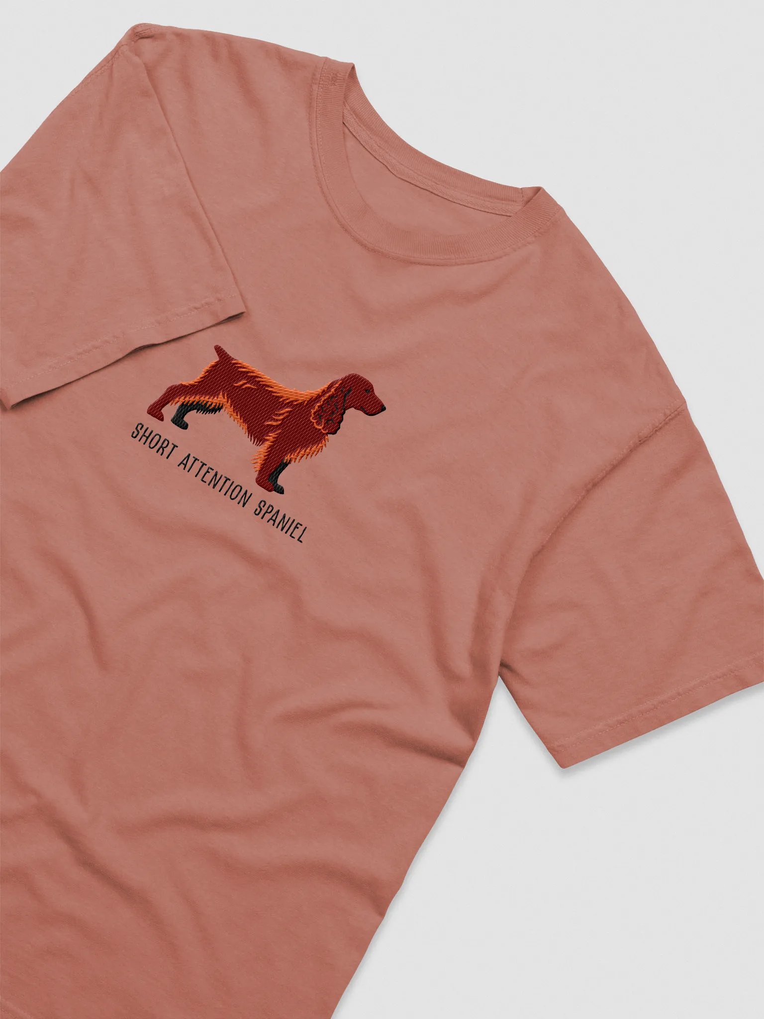 Short Attention Spaniel T-Shirt(Embroidered) of a Field Spaniel(Liver) product image (6)