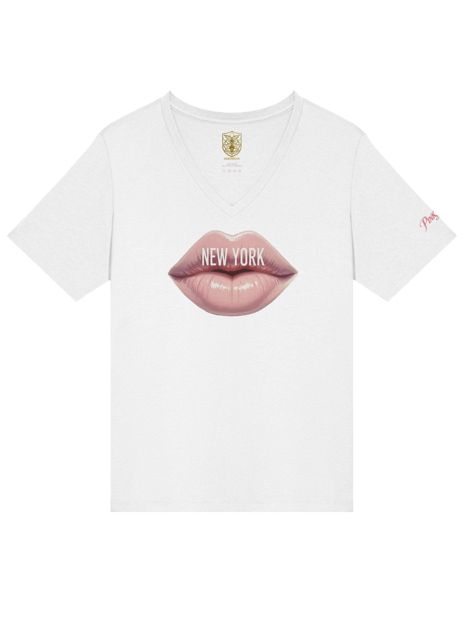 New York Pink Lips Ladies' V-Neck Top product image (3)