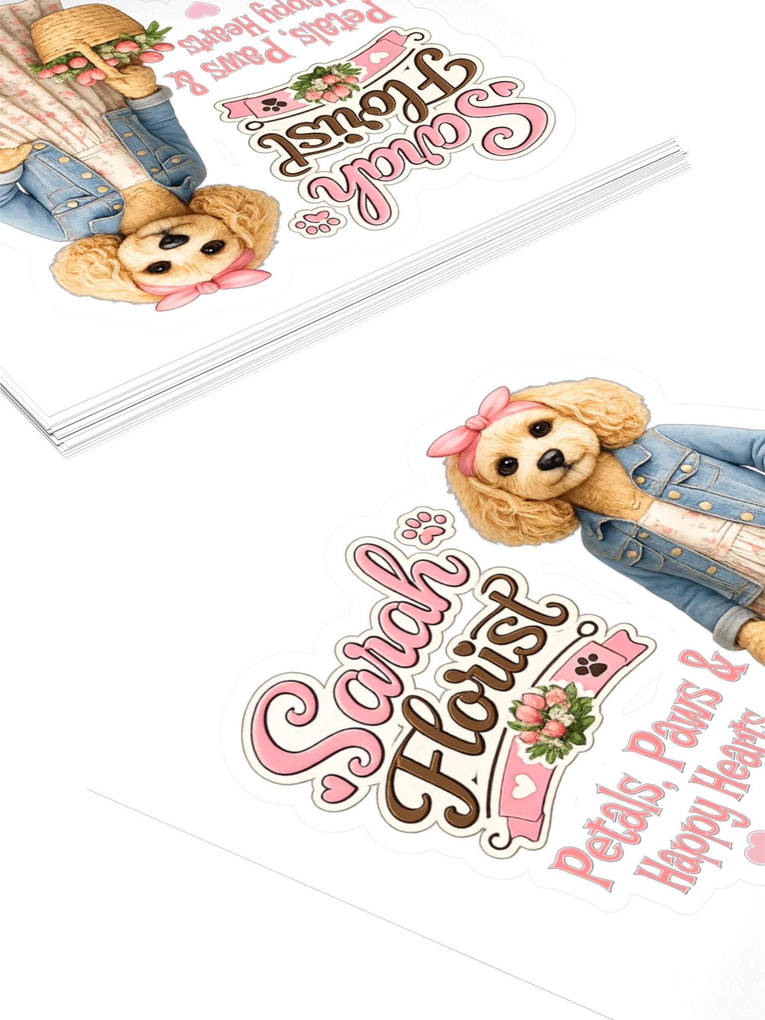 Sarah Florist Cute Dog Kiss Cut Stickers product image (4)