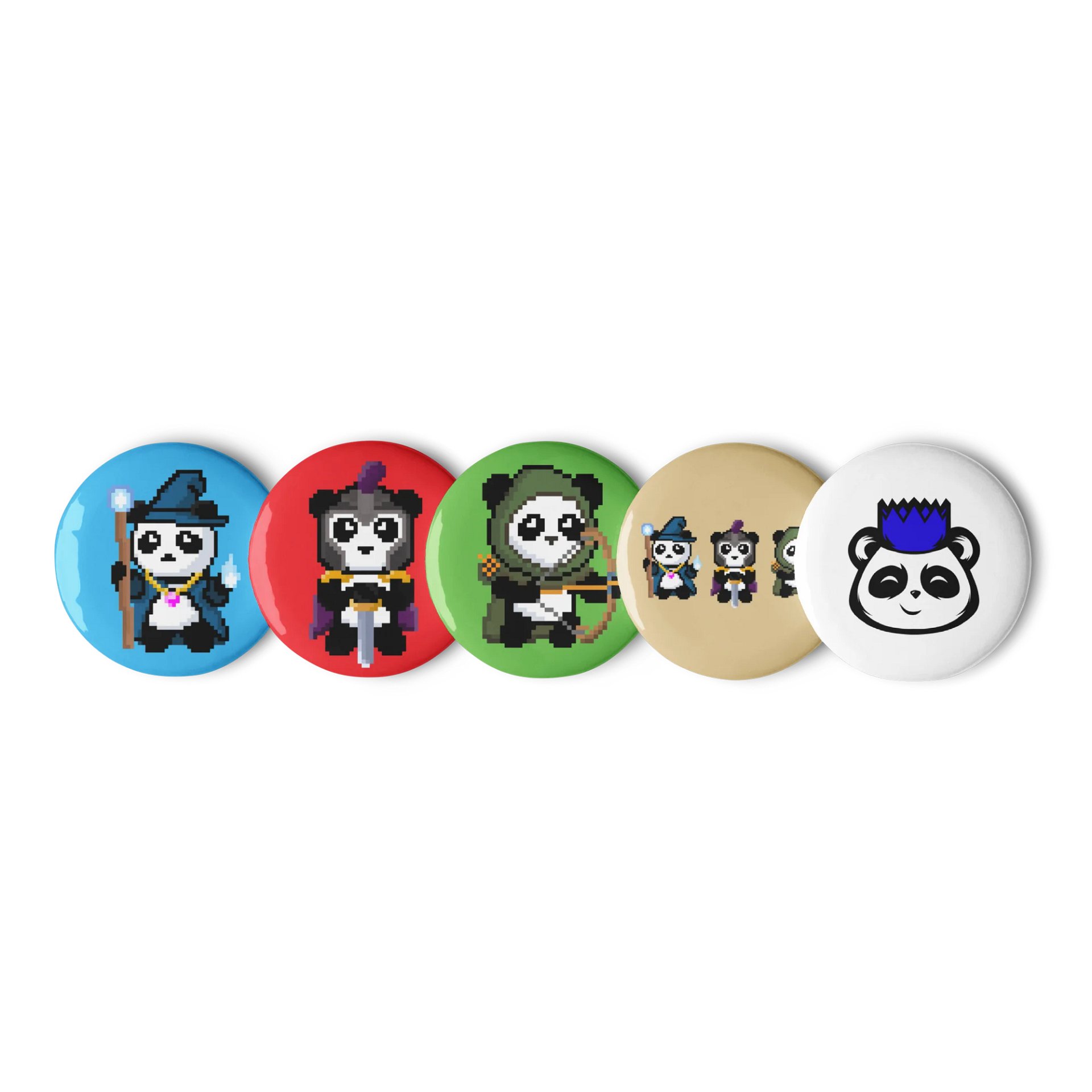 Pixel Panda Pin Button Set product image (1)