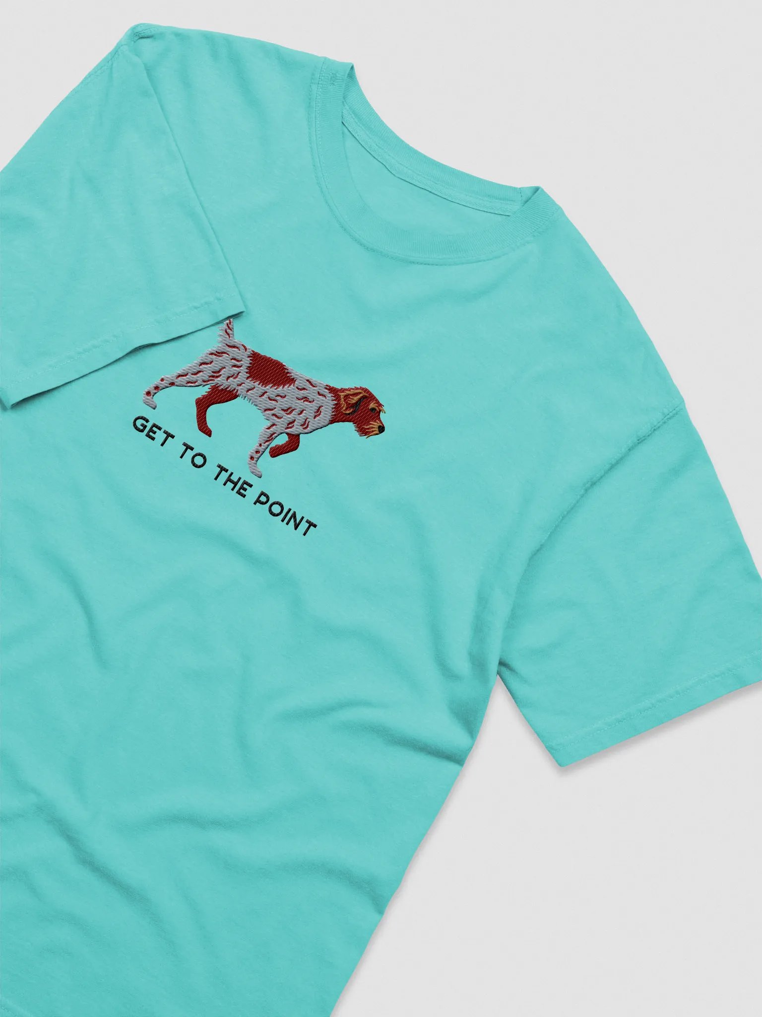 Get to the Point T-Shirt(Embroidered) of a Wirehaired Pointing Griffon(Liver Roan) product image (6)