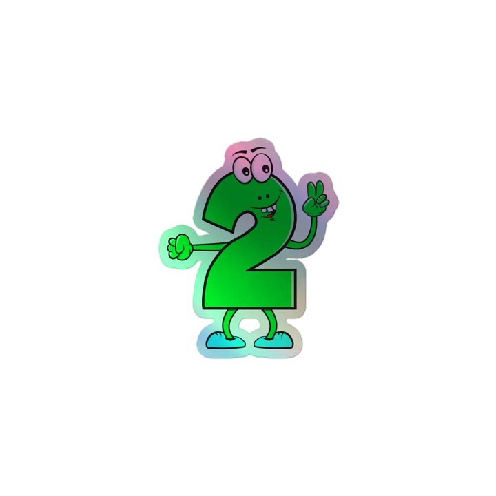 Vibrant Victory Number 2 Holographic Sticker product image (1)