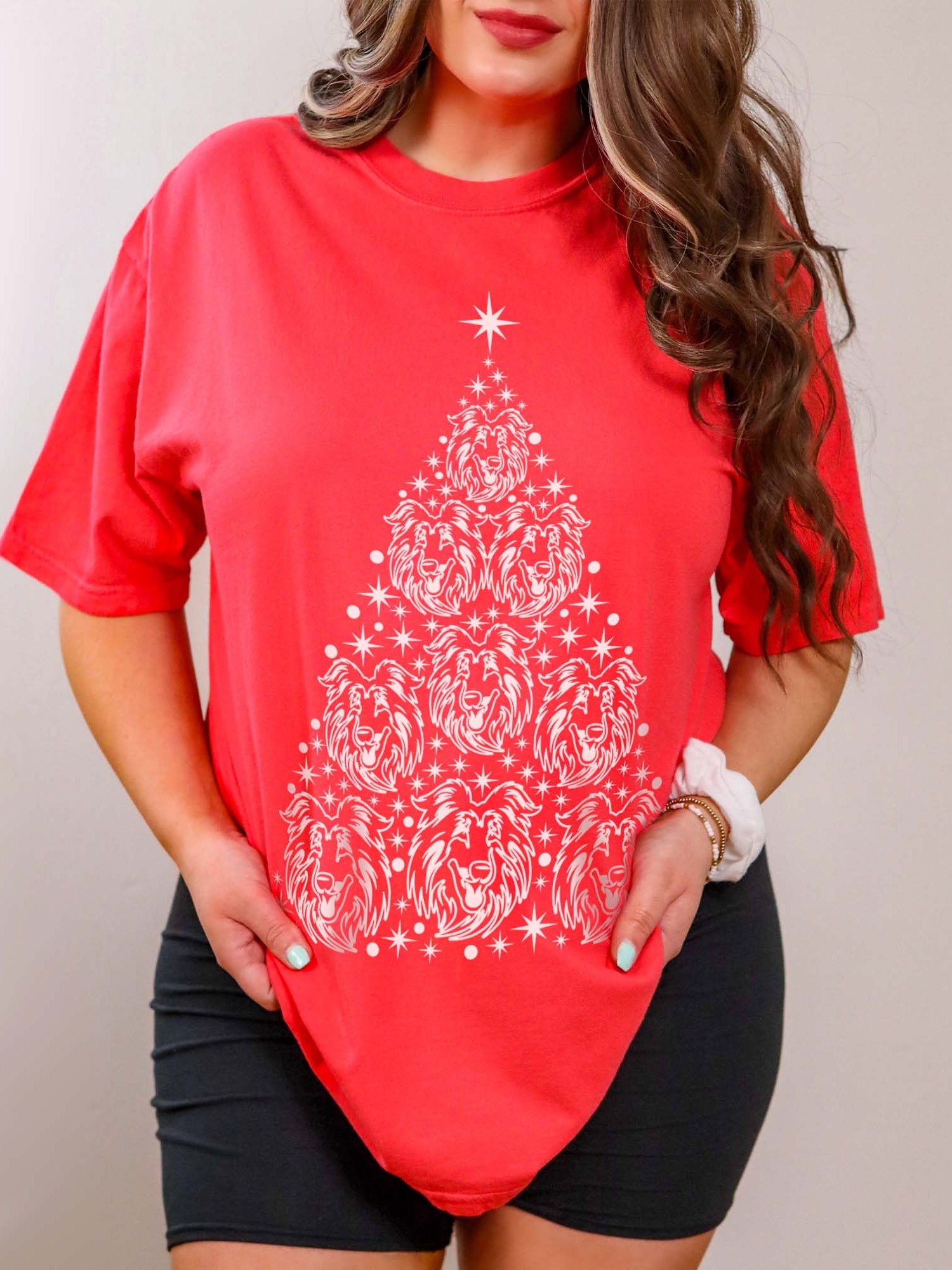 Shetland Sheepdog(2) Christmas Tree T-Shirt product image (1)