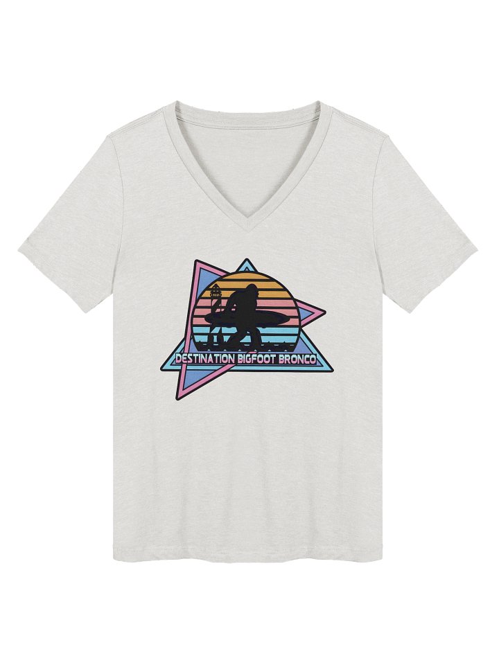 Destination Bigfoot Bronco Retro-Inspired Bella+Canvas Women's Relaxed V-Neck T-Shirt (Multiple Colors Available) product image (9)