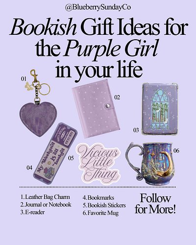 ♡ Bookish Gift Ideas for Every Girlie: Part 2 📚♡

Do you favor Purple, Pink, Neutrals, or something entirely else🥀? 💜🩷🤎🤍🖤
Swi...