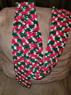 Red, White, and Green Waffle Scarf product image (1)