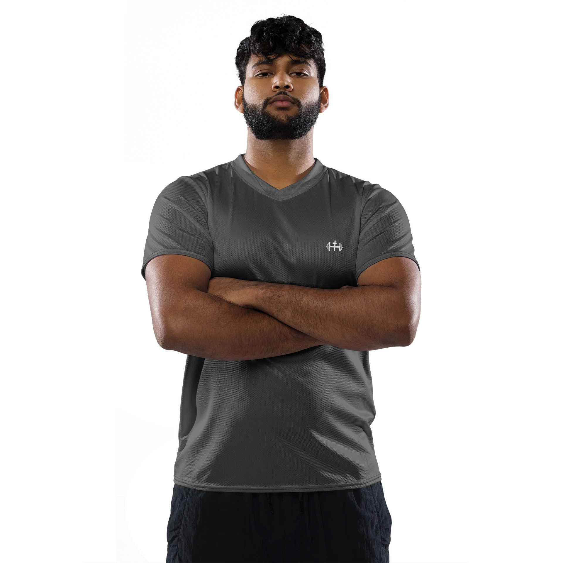 His House Mens Performance V-Neck T-Shirt - Grey product image (2)