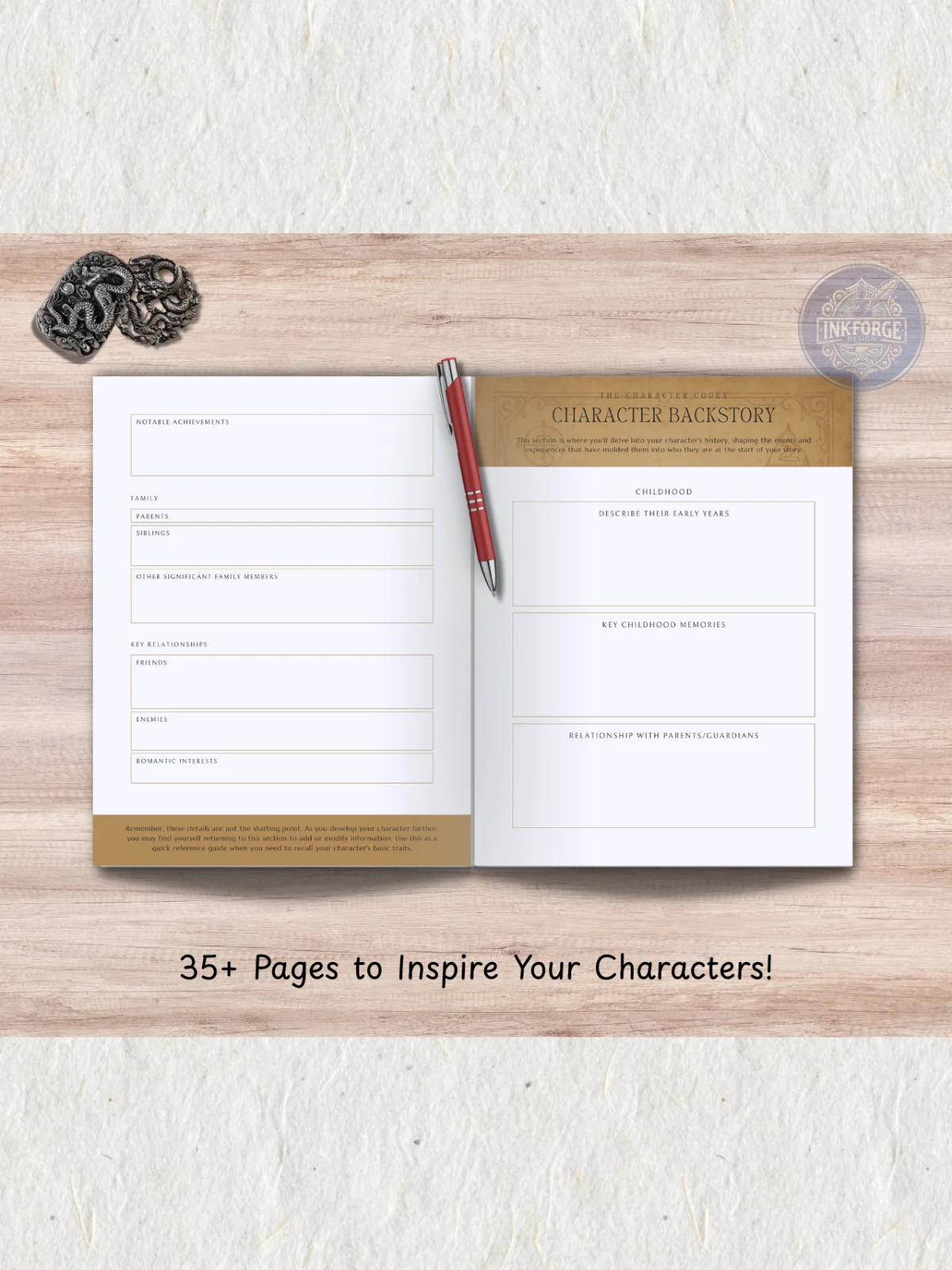 The Character Codex ✯ A Guided Planner for Storytellers & GMs product image (3)