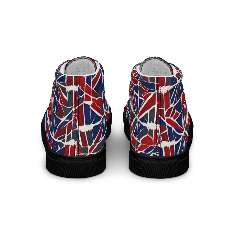 Red And Blue Mosaic Men's High Top Shoes product image (5)