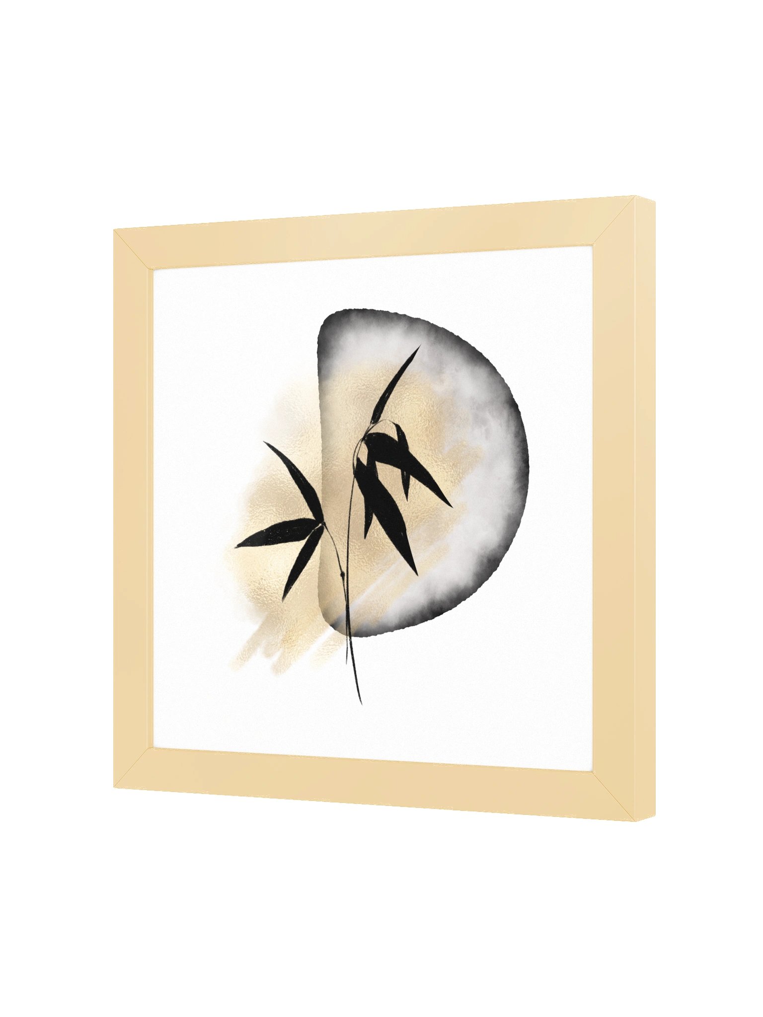 Silent Sanctuary — The Quiet Stone & Bamboo Framed Art Print (10x10") product image (2)