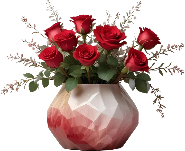 Timeless Red Rose Vase - PNG product image (1)