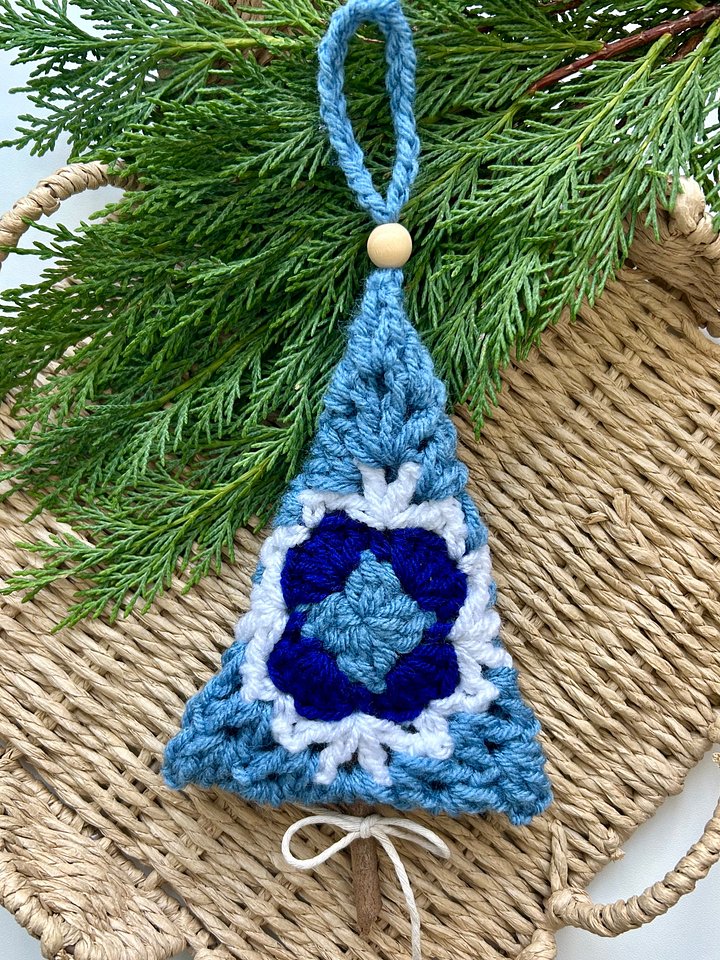 Crochet Granny Square Christmas Tree Hanging Decoration PDF Crochet Pattern product image (2)