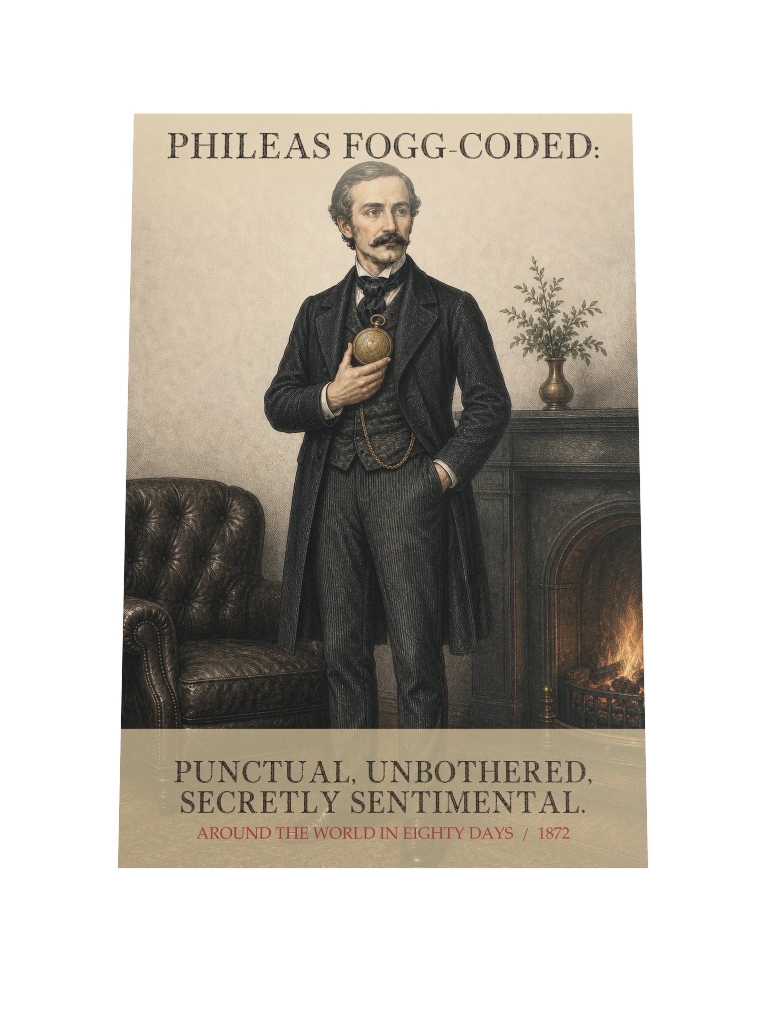 Phileas Fogg Coded Punctual Unbothered Secretly Sentimental -- Around the World in Eighty Days Art Print product image (9)