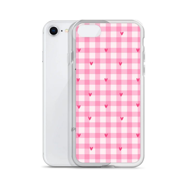 Be Mine Gingham Clear iPhone® 7/8, 11, 12, 13, 14, 15, 16, 17, X/XS, SE, XR, Mini, Pro, Pro Max, Plus Cases. product image (2)