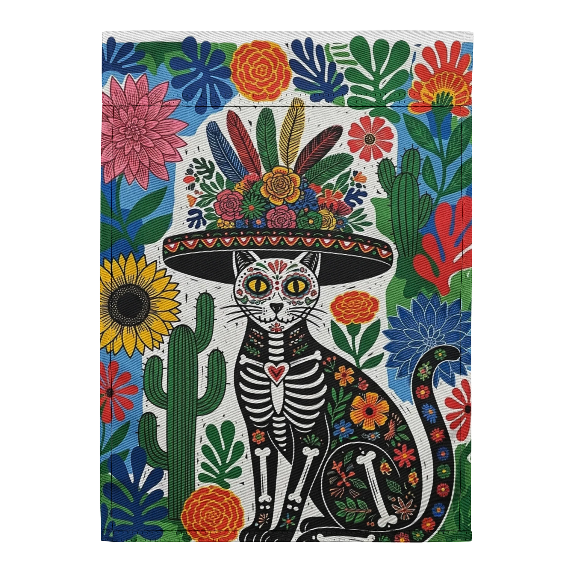 Fiesta Cat Garden Flag product image (2)