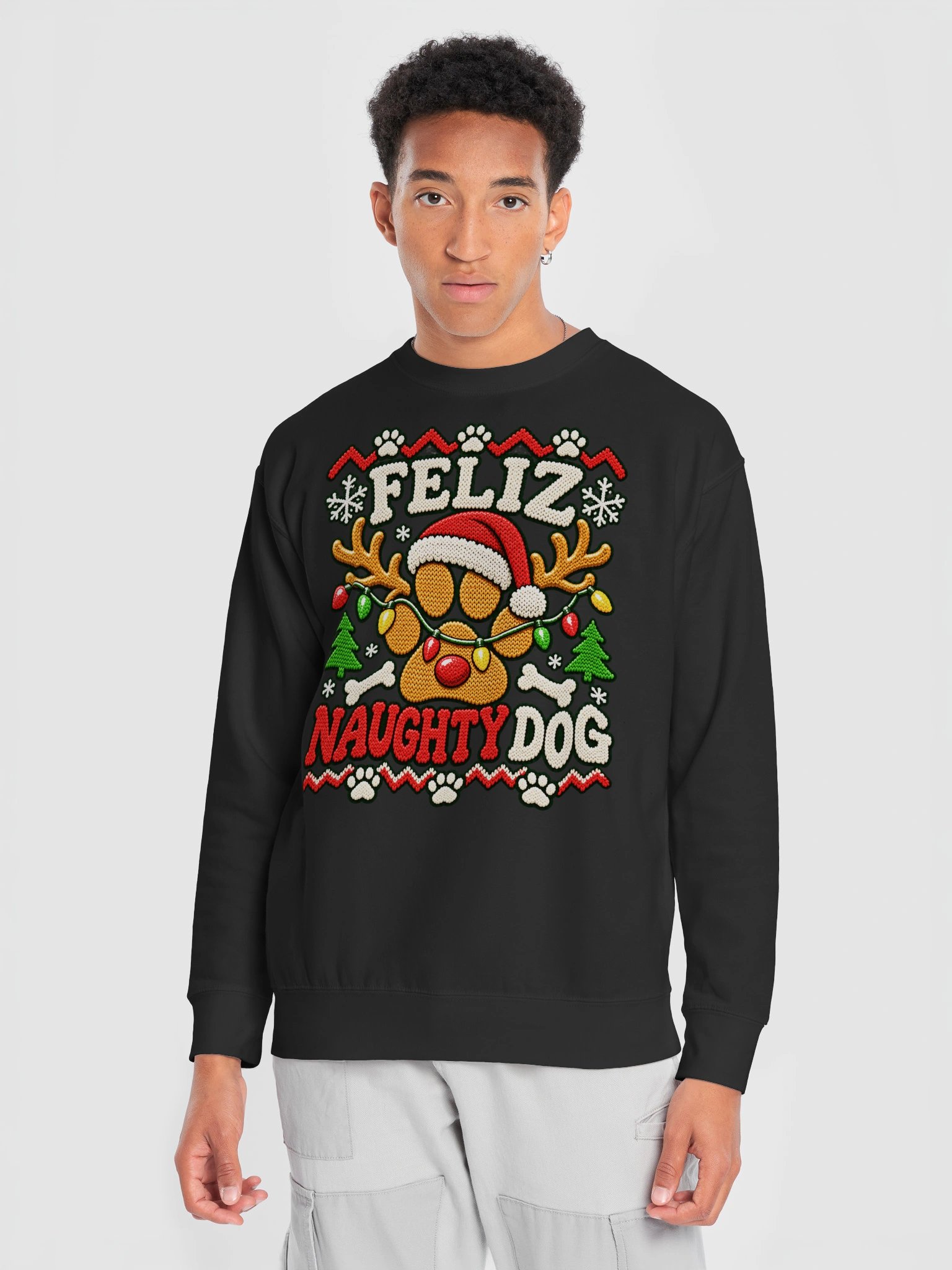 Feliz Navidad Nuggety Dog Christmas Sweatshirt product image (34)