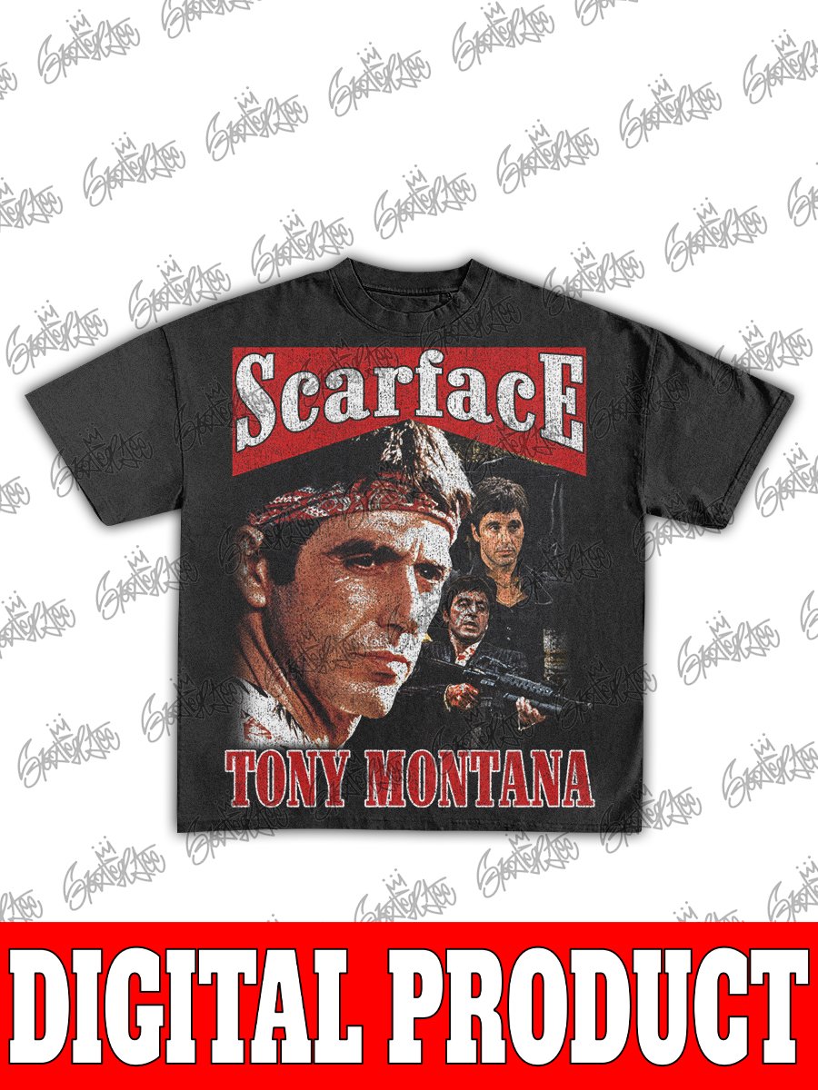 Tony Montana "Scarface" The World Is Yours Al Pacino Vintage Movie Bootleg Graphic product image (1)