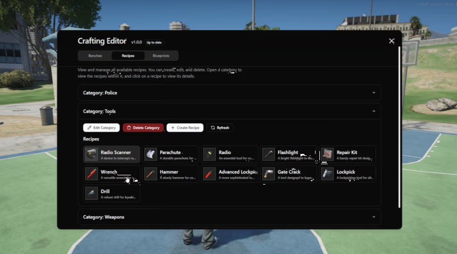 FIVEM Advanced Crafting [ QB / ESX / QBOX ] ( 3D interface and powerful in-game editor ) product image (2)