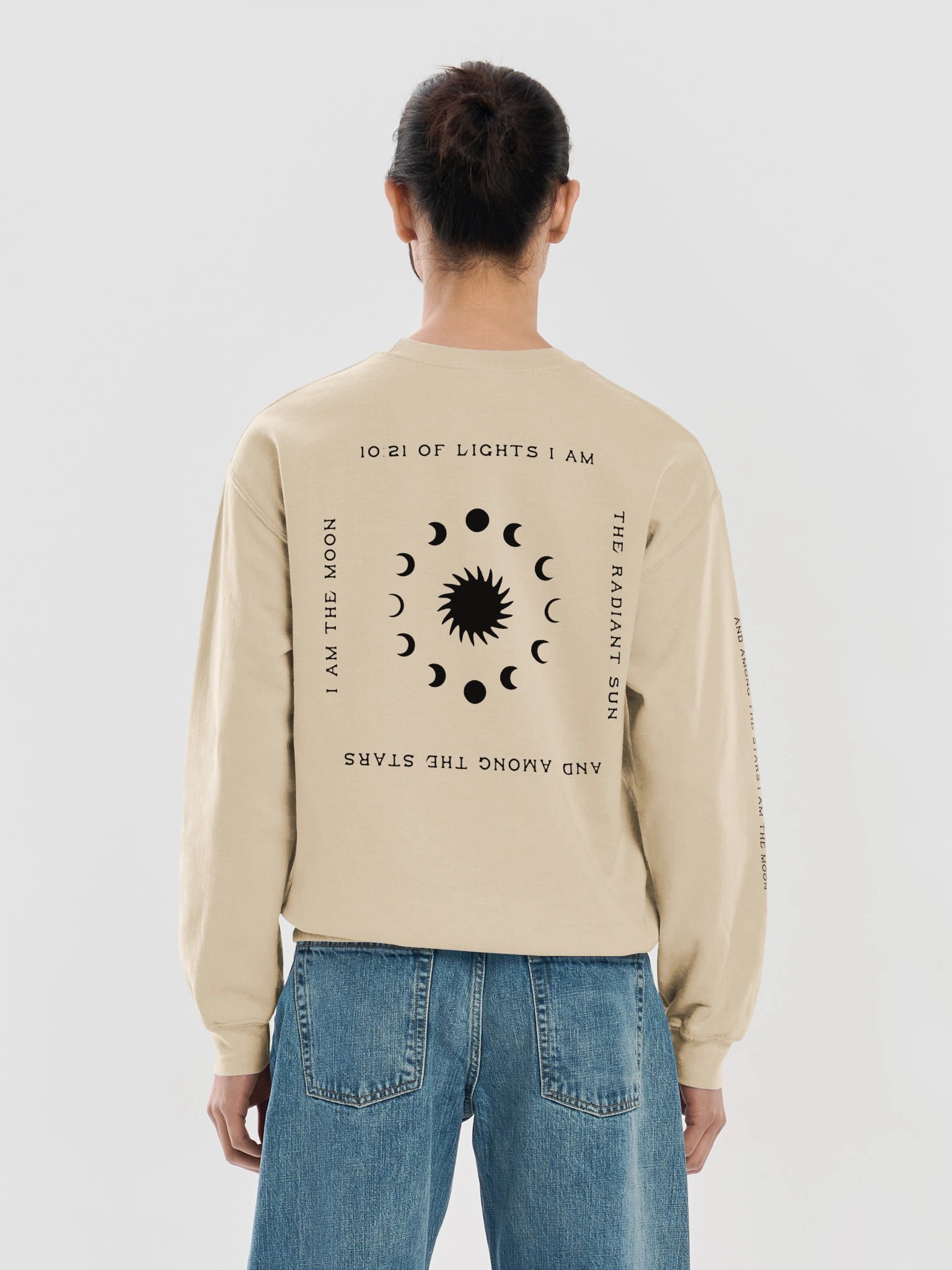celestial 10:21 bhagavad gita sweatshirt - black artwork product image (6)