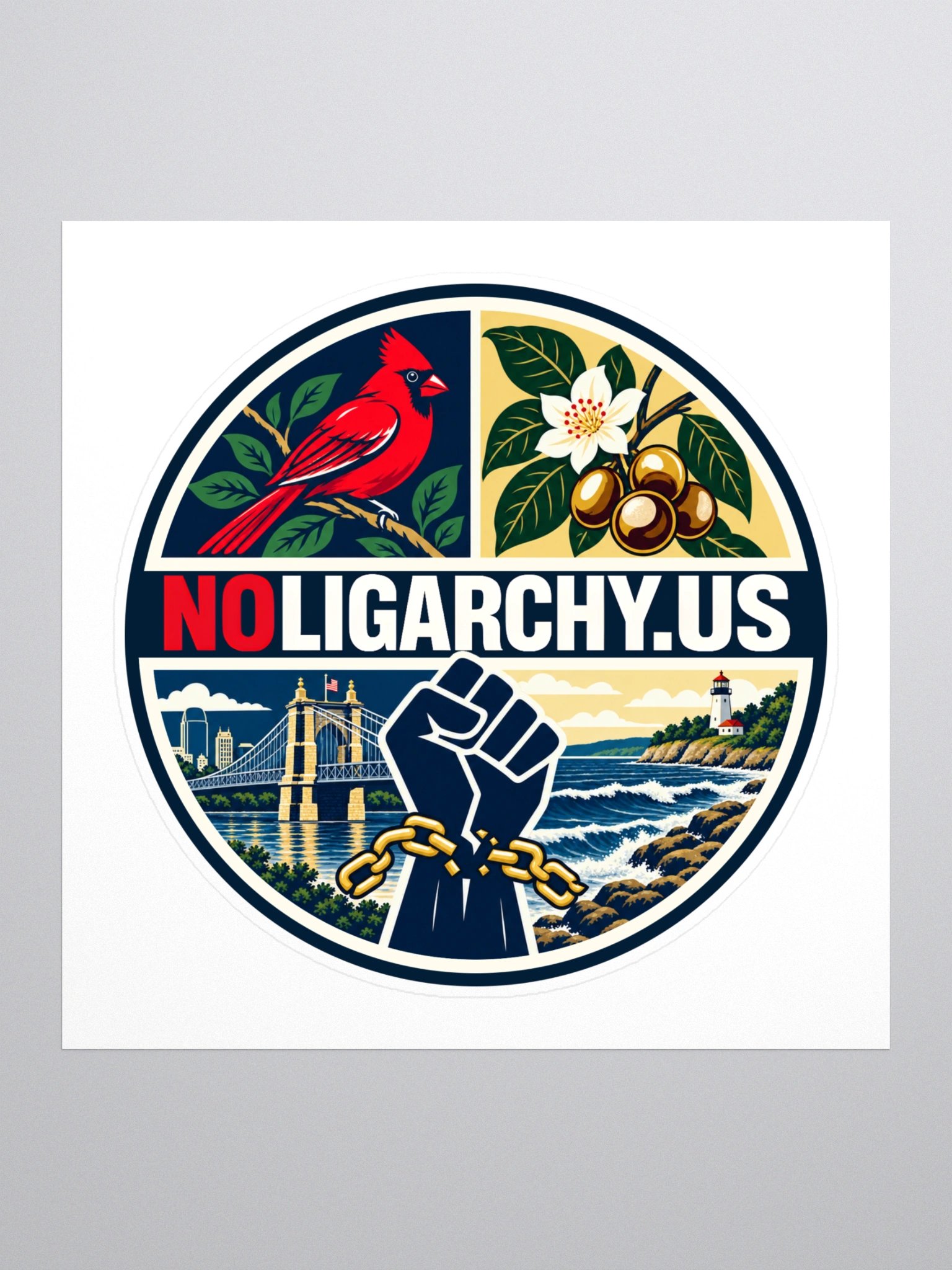 Ohio NOLIGARCHY.US sticker product image (1)