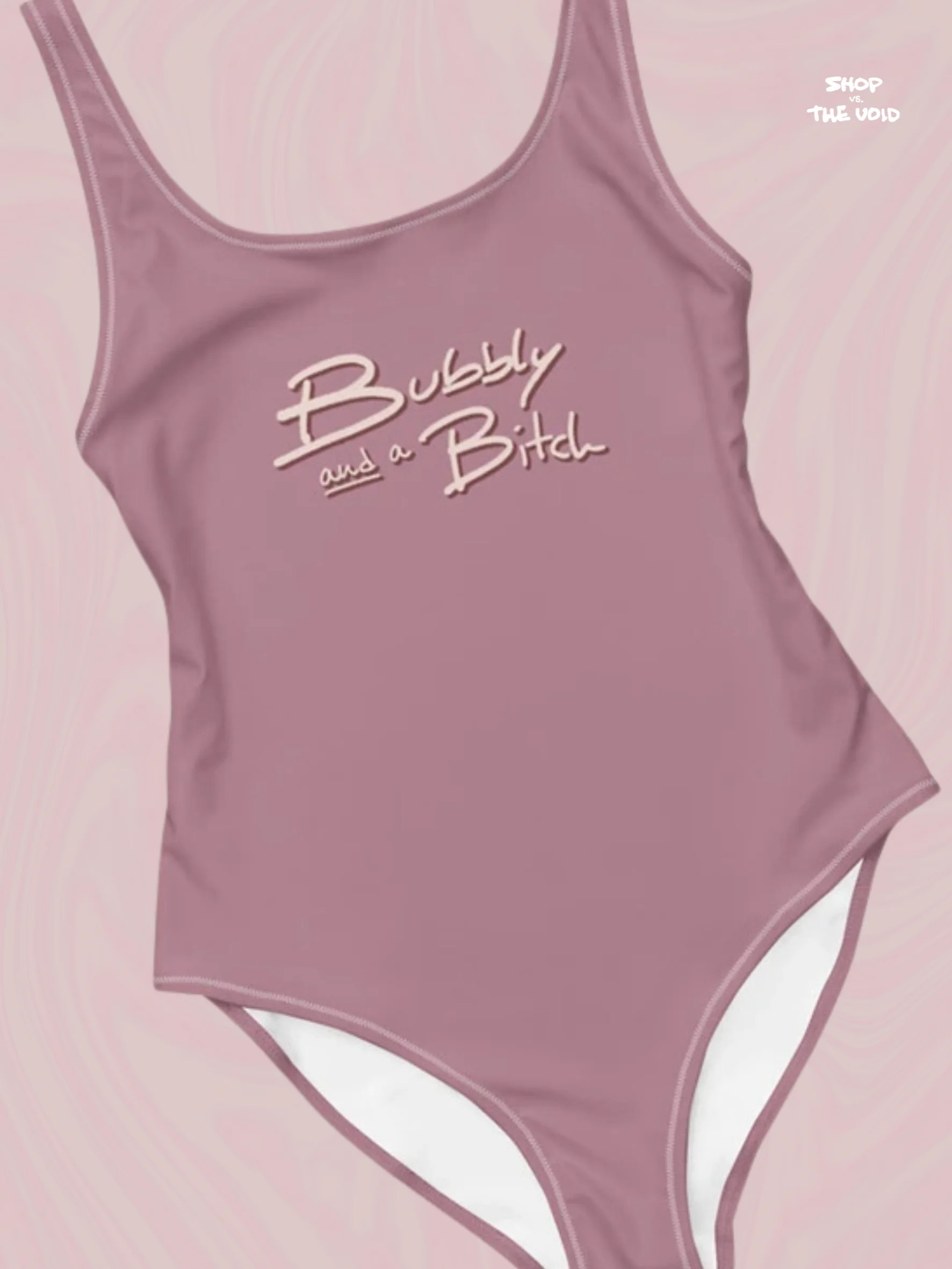 Bubbly and a B*tch (blush shadow design) one piece swimsuit product image (1)