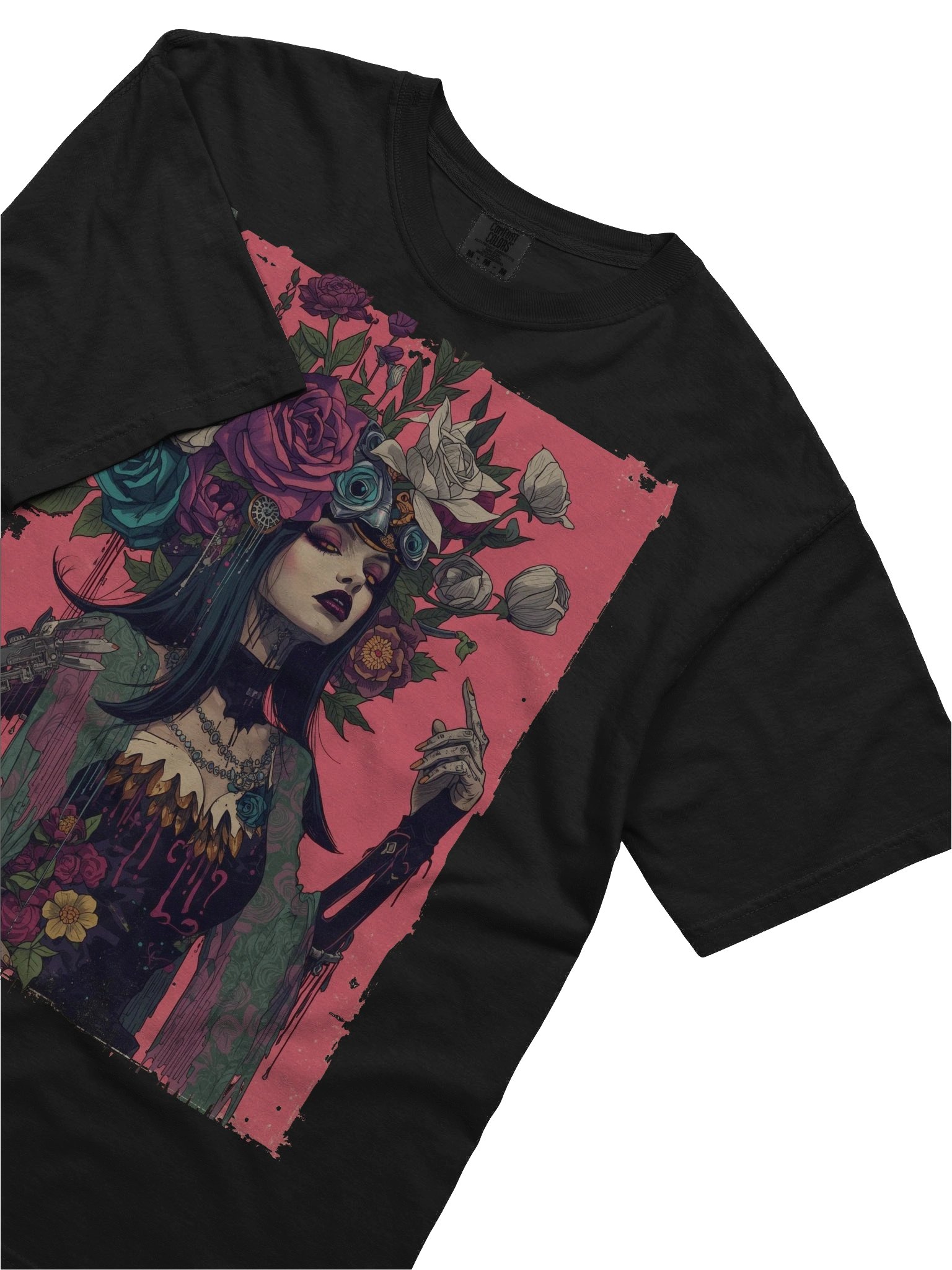 Cyber Rose Headdress Heavyweight Tee product image (2)