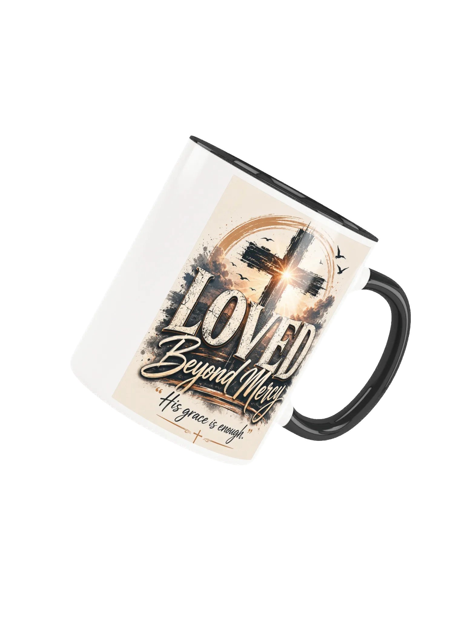 Loved Beyond Mercy Christian Coffee Mug – His Grace Is Enough | Inspirational Faith Gift | Kingdom Life Co. product image (4)
