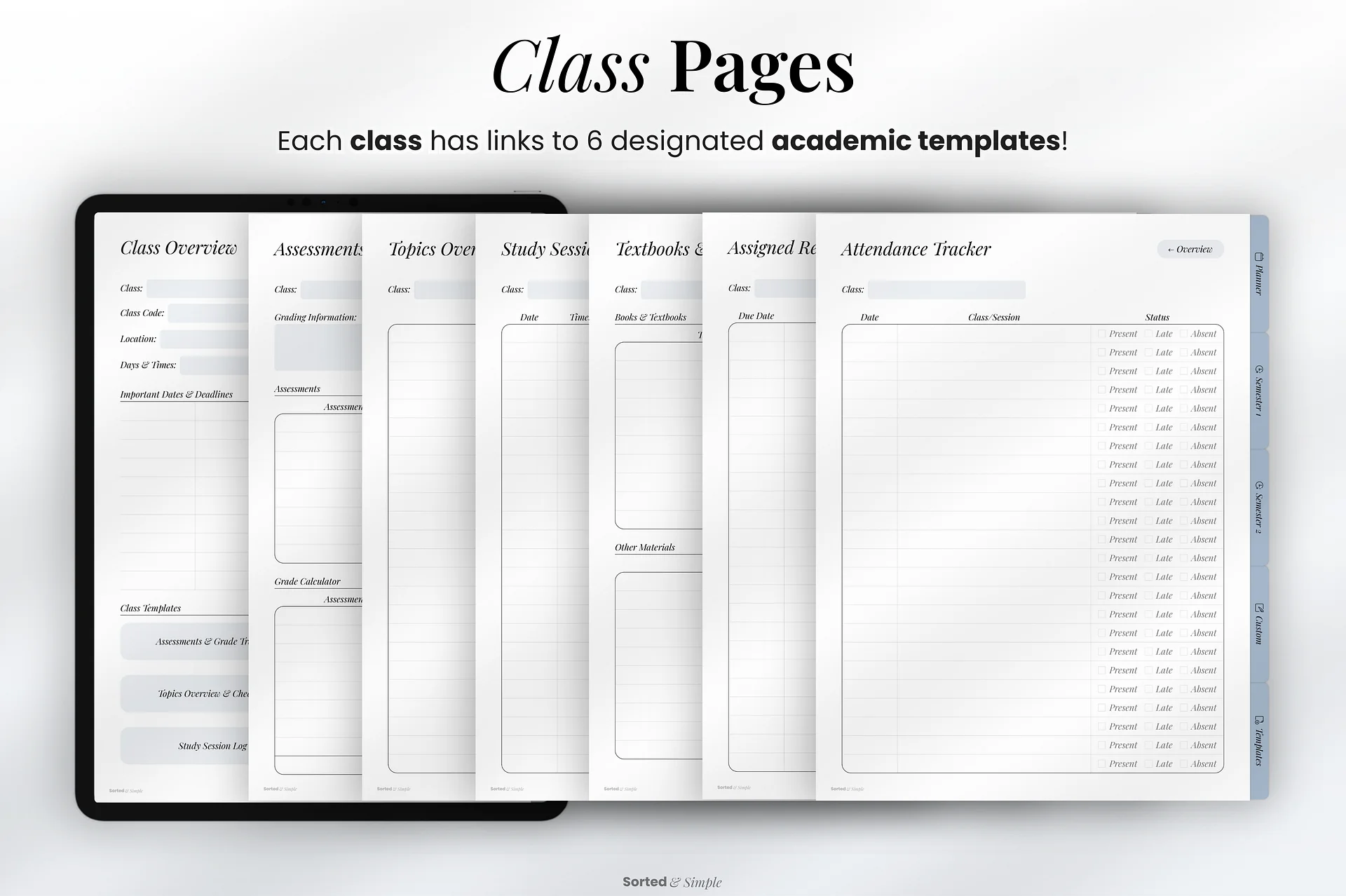 2026/2027 Mid-Year Student Digital Planner Portrait - Dusty Blue product image (5)