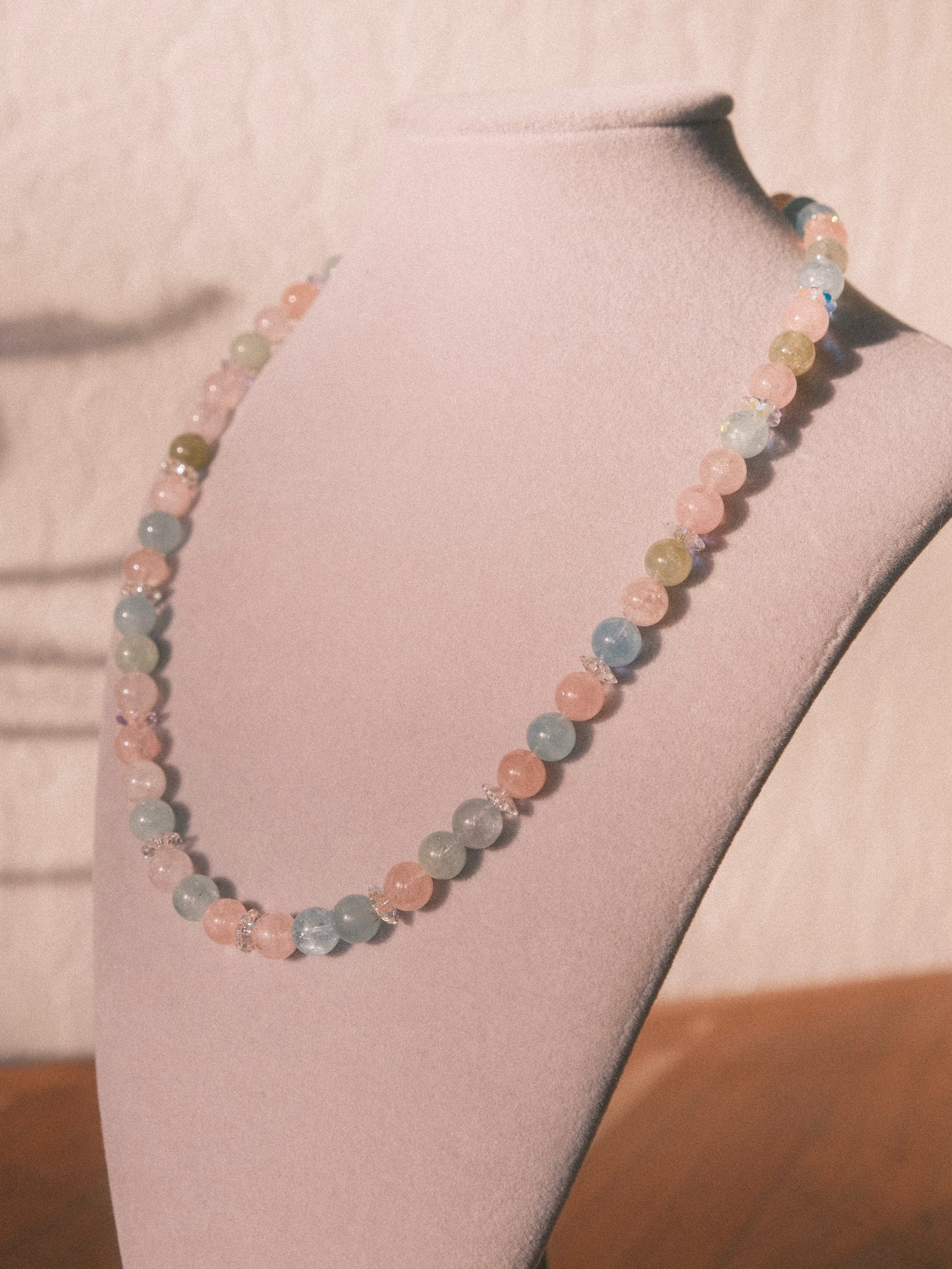 Soft spirit - Aquamarine & morganite necklace product image (5)
