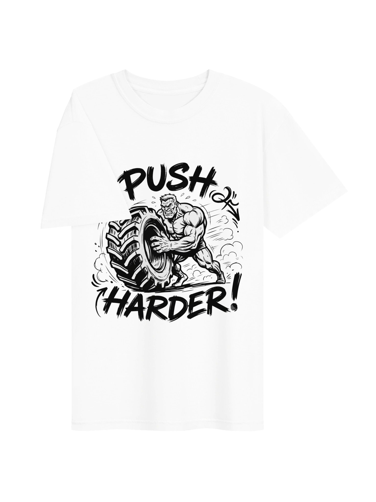 Push Harder Tire Flip Gym T-Shirt | Bold Bodybuilder Motivation Tee product image (3)