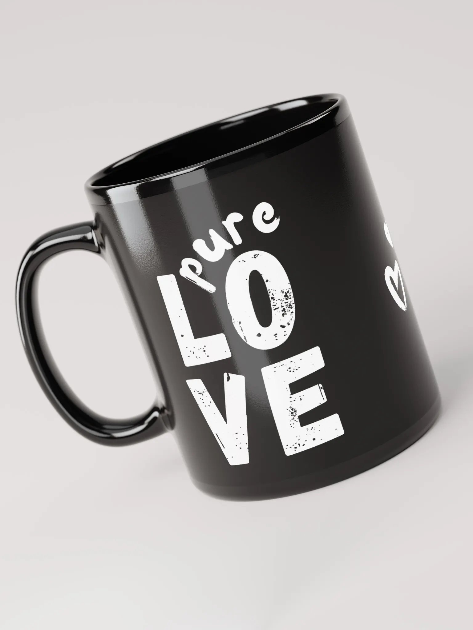 Pure LOVE White - on black glossy Mug product image (5)