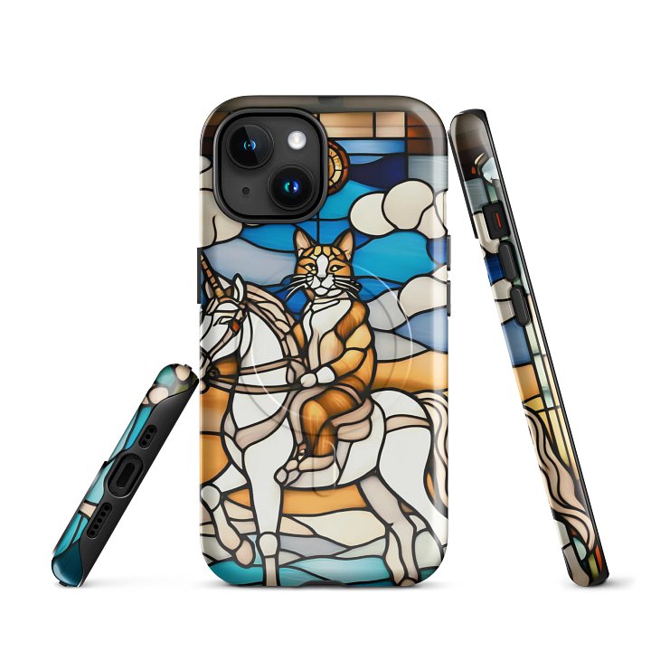 Whimsical Cat Riding Unicorn iPhone® Tough Case product image (1)