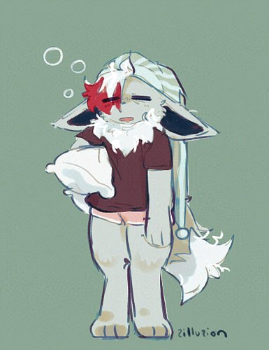 zz..snm... bw uh? 💤🛏️
sketch for MountainKemono 
#furryart #eevee #sketch