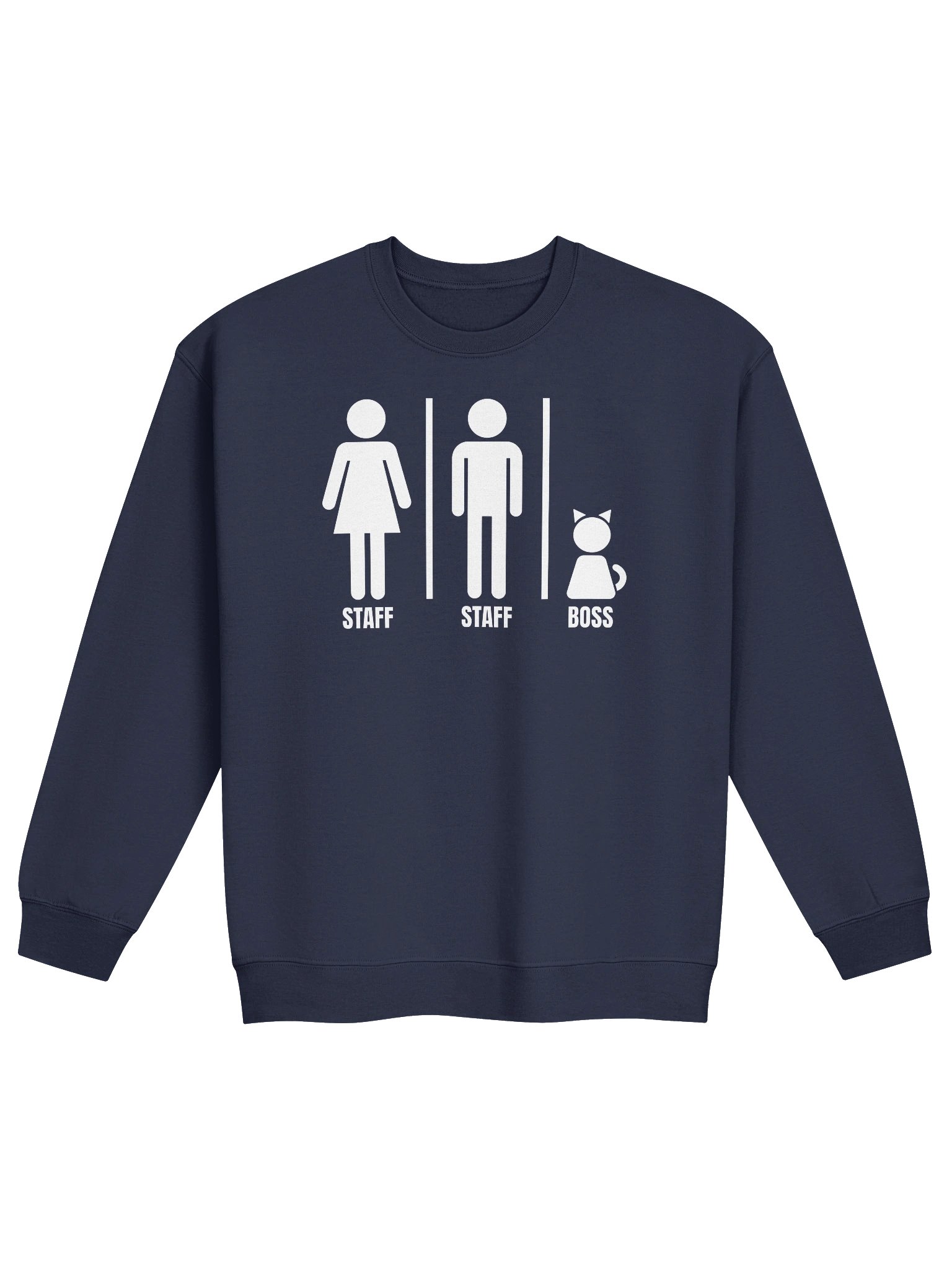 Bathroom Sign with Cat the Boss - Unisex Adult Sweatshirt product image (1)