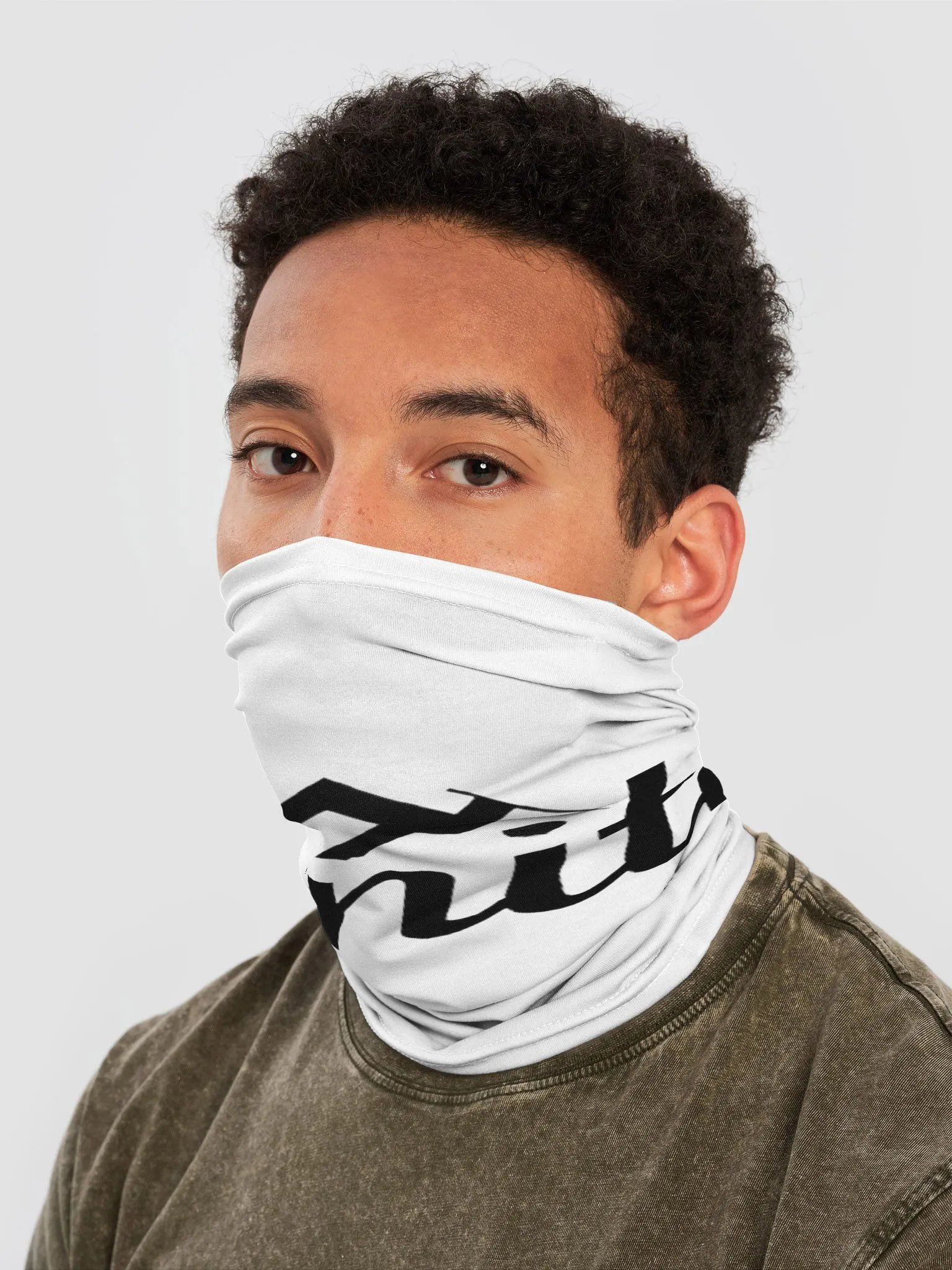 Zenith Logo White Neck Gaiter - All-Over Print Design product image (2)