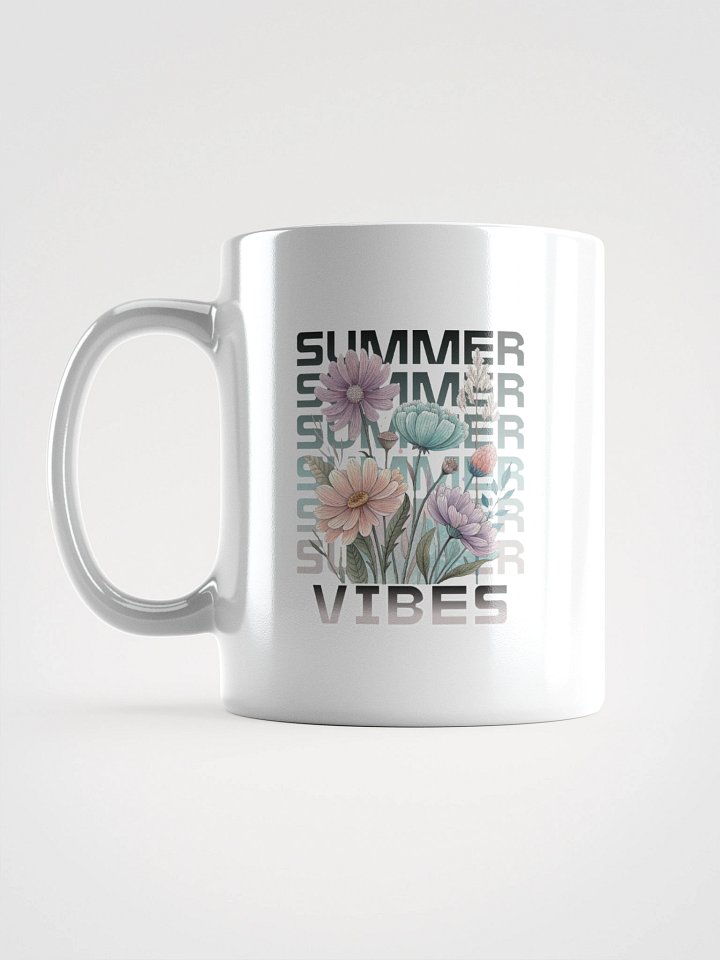 Summer Vibes Boho Flowers Blooms White Glossy Mug product image (1)